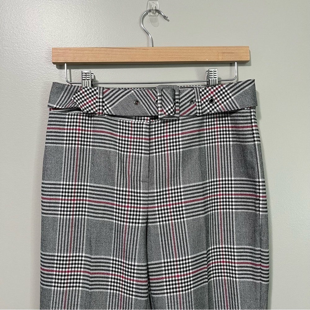 Le Chateau Mid Rise Plaid Flared Bottom Pants - Picture 3 of 11